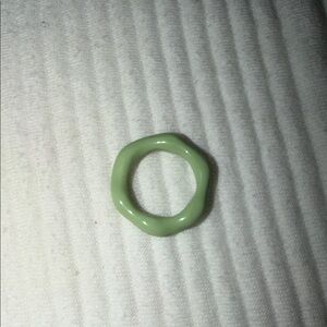 Light Green Wavy Resin Ring